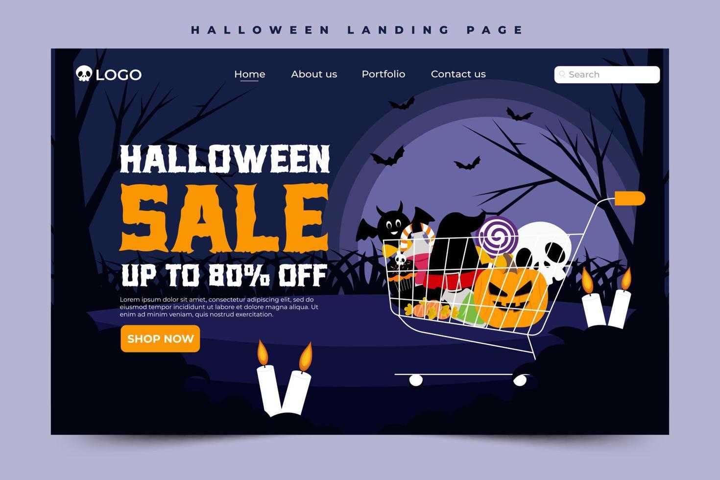 Simple and elegant Halloween graphic design template that is easy to customize vector