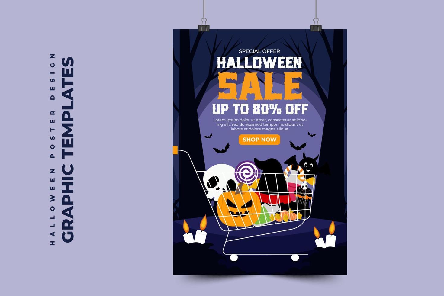 Simple and elegant Halloween graphic design template that is easy to customize vector