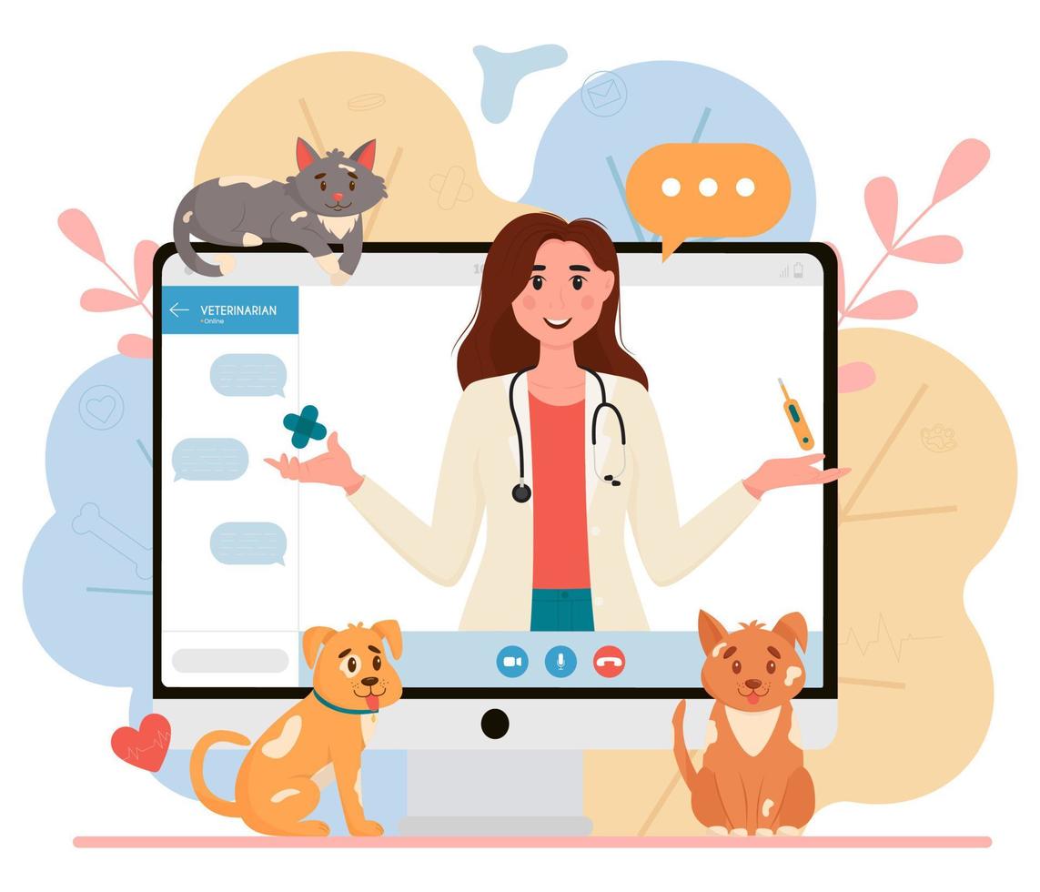 Veterinary doctor appointment. Online veterinarian consultation. Pet