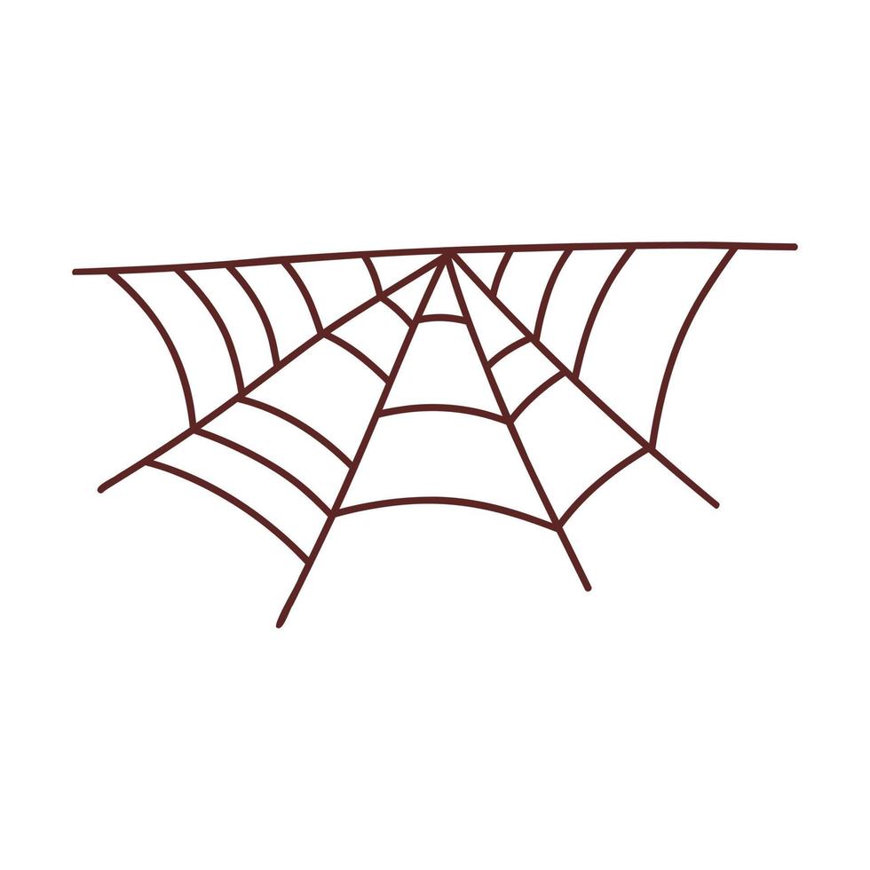 Web spider cobweb. Halloween element. Trick or treat concept. Vector illustration in hand drawn style