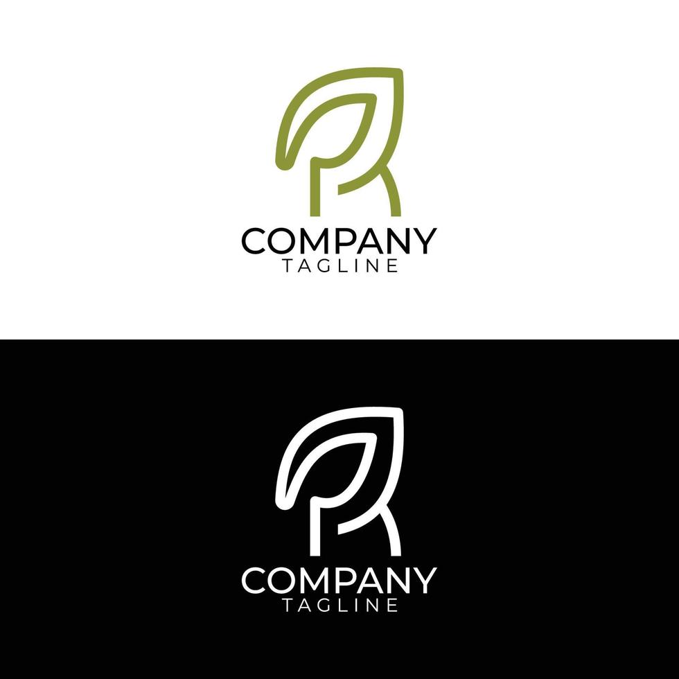 r leaf logo design and premium vector templates