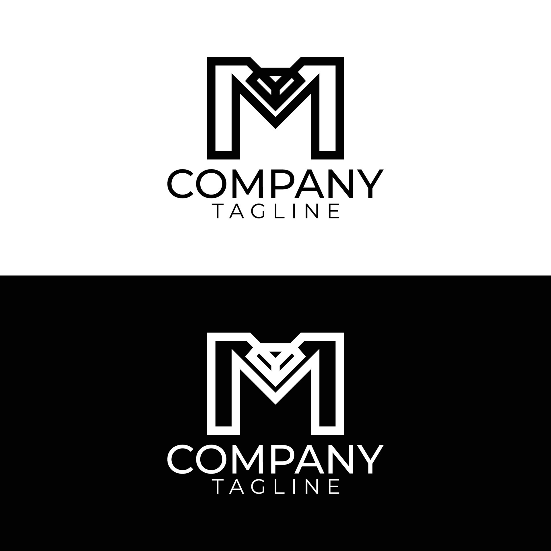 m diamond logo design and premium vector templates 12093364 Vector Art