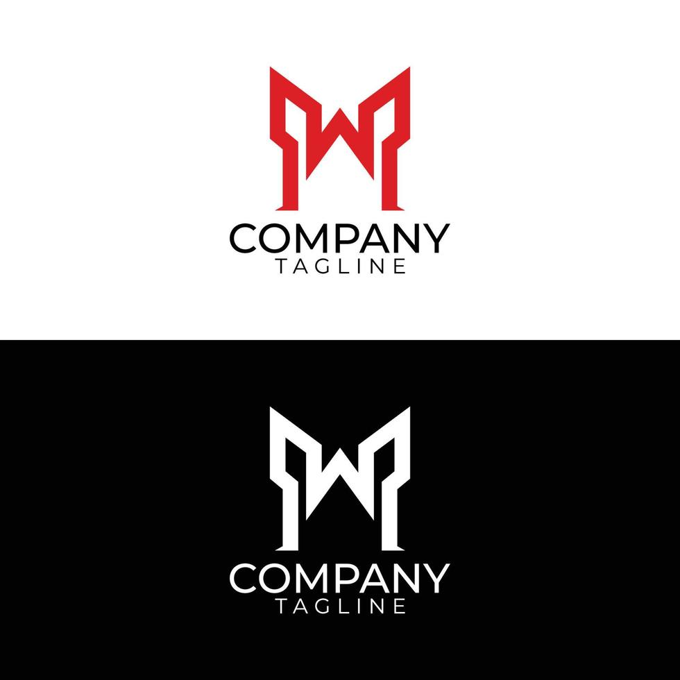 diseño de logotipo mw y plantillas vectoriales premium vector