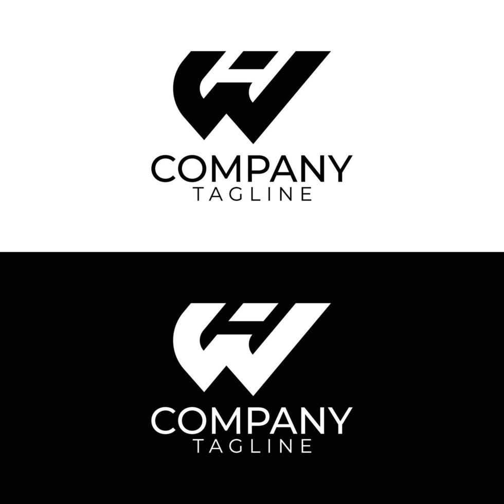 diseño de logotipo wh y plantillas vectoriales premium vector