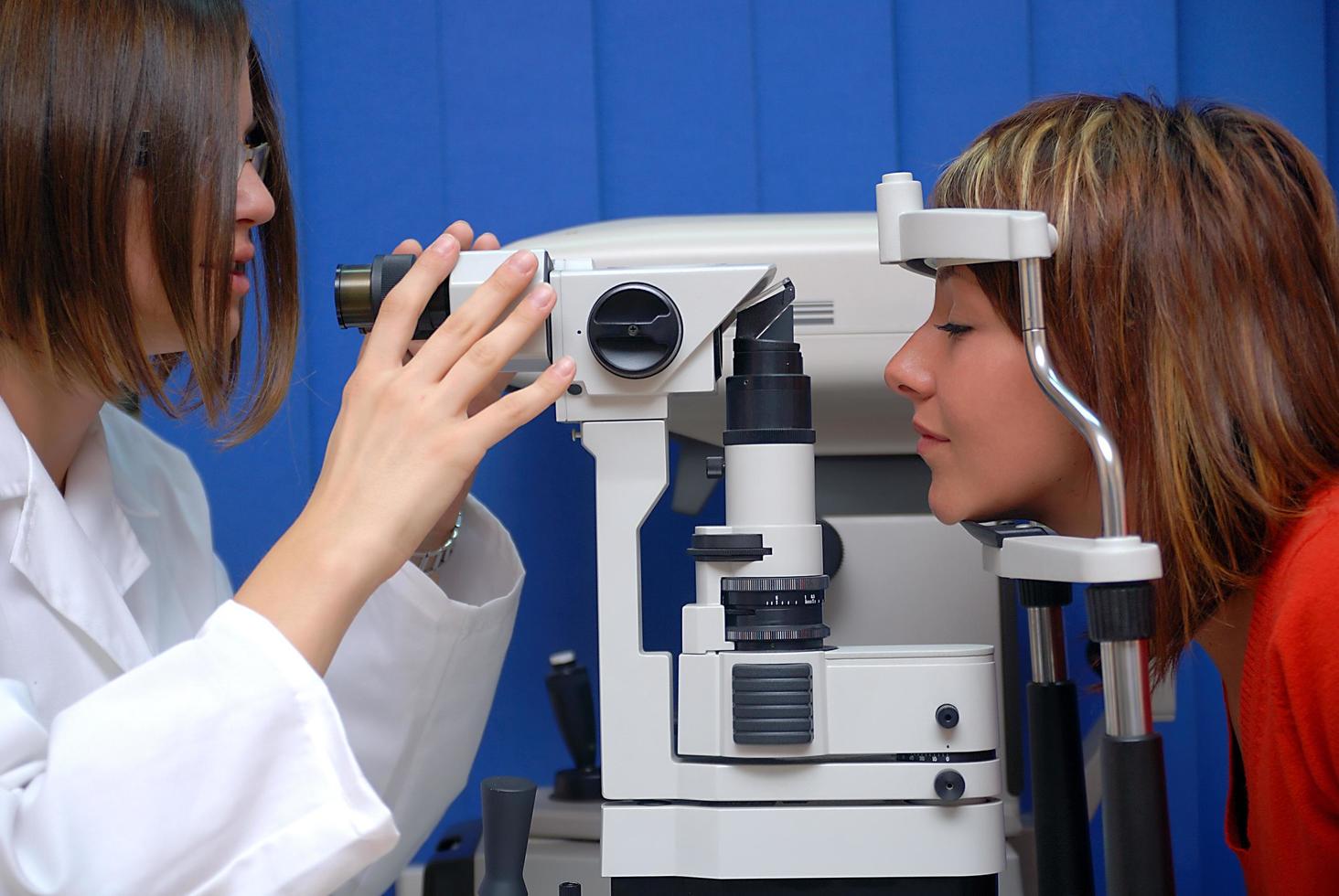 female oculist view photo