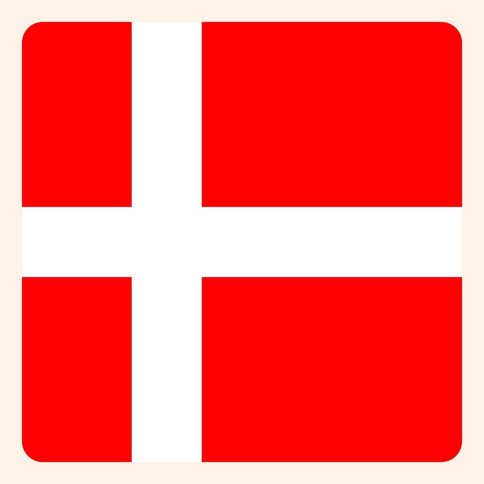 Denmark square flag button, social media communication sign, business icon. vector