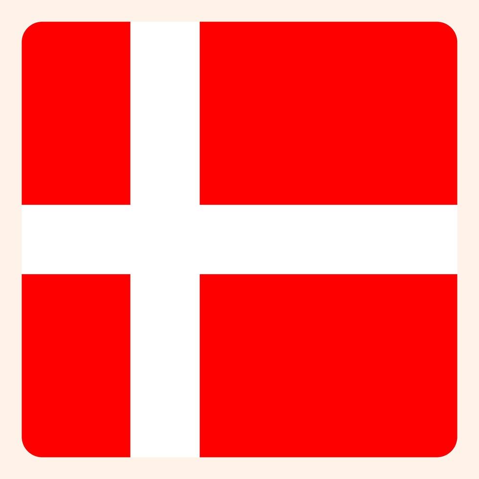 Denmark square flag button, social media communication sign, business icon. vector