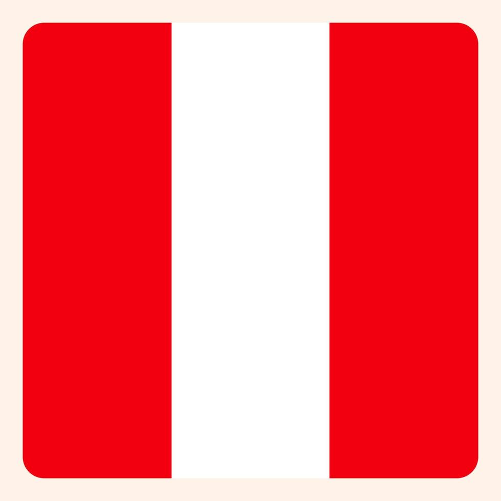 Peru square flag button, social media communication sign, business icon. vector