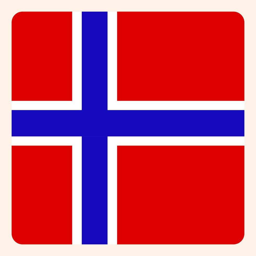 Botón de bandera cuadrada de noruega, signo de comunicación de medios sociales, icono de negocios. vector