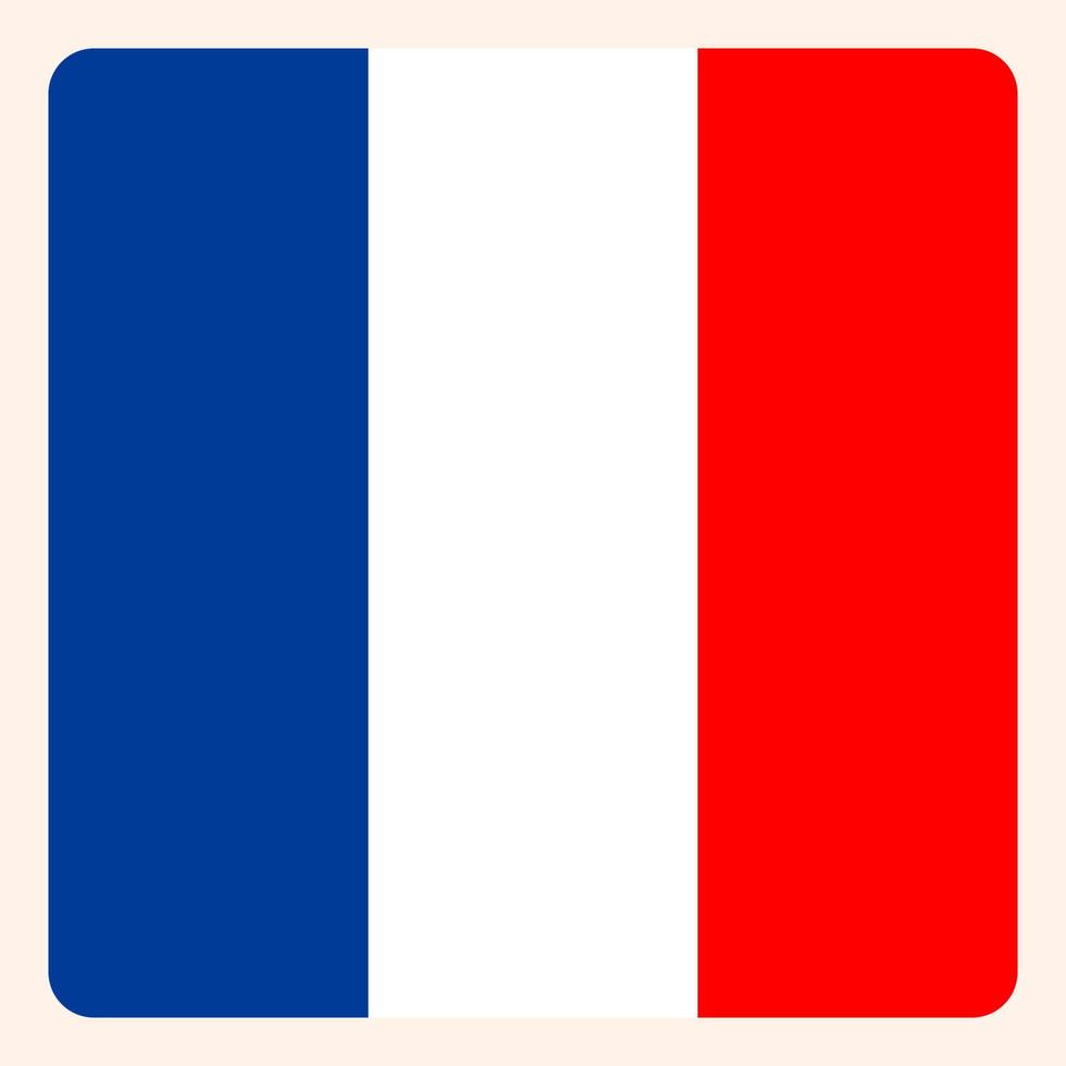 botón de bandera cuadrada francesa, signo de comunicación de medios sociales, icono de negocios. vector