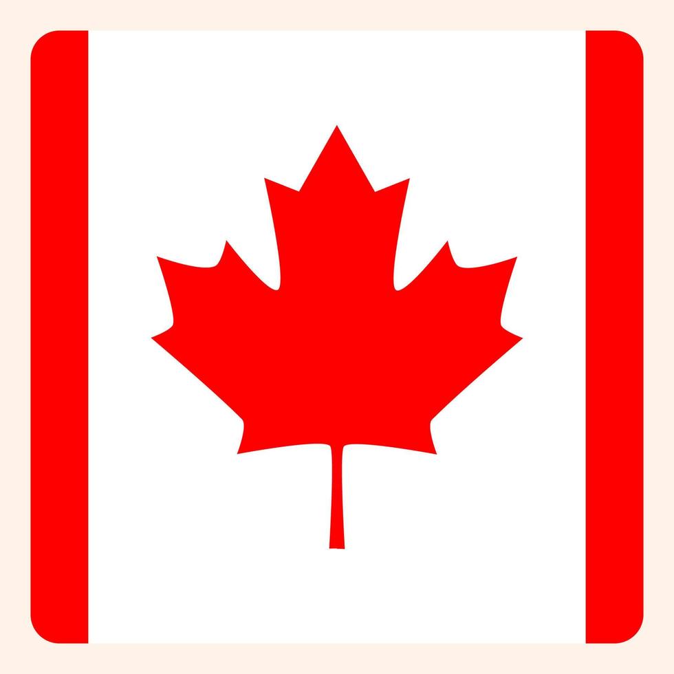 Canada square flag button, social media communication sign, business icon. vector