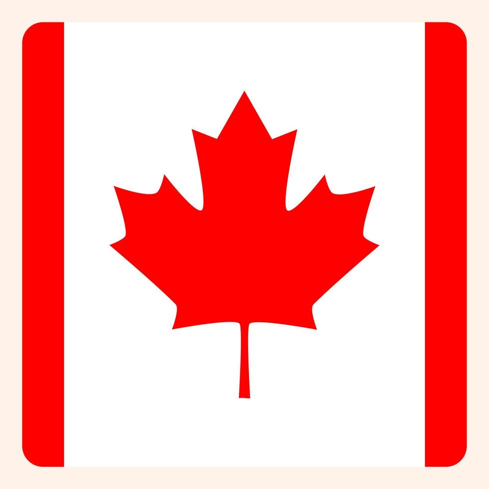 Botón de bandera cuadrada de canadá, signo de comunicación de redes sociales, icono de negocios. vector