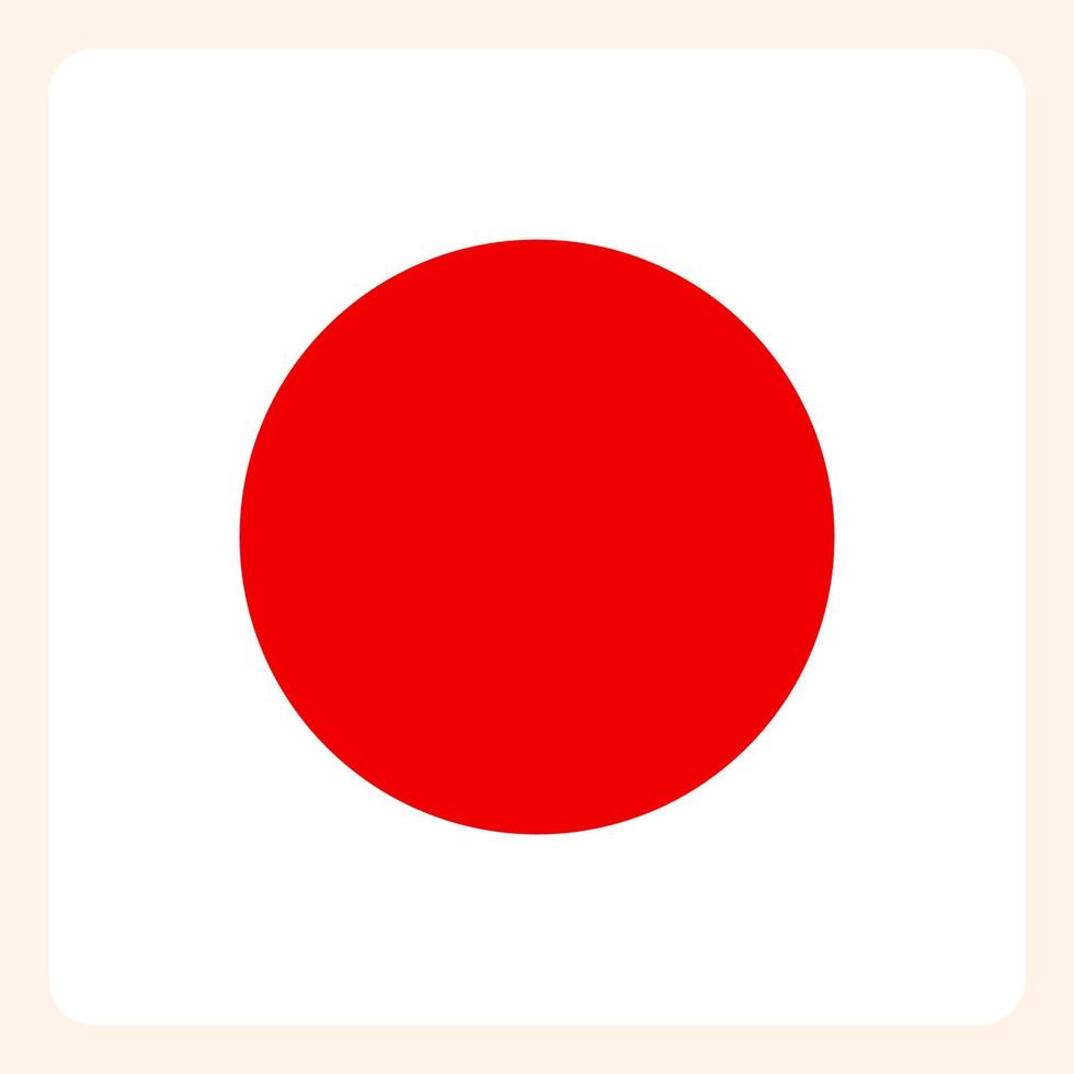 Japan square flag button, social media communication sign, business icon. vector
