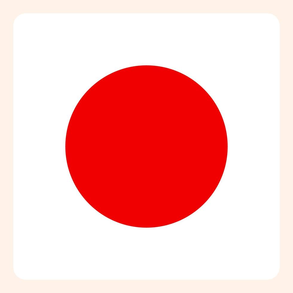 Japan square flag button, social media communication sign, business icon. vector