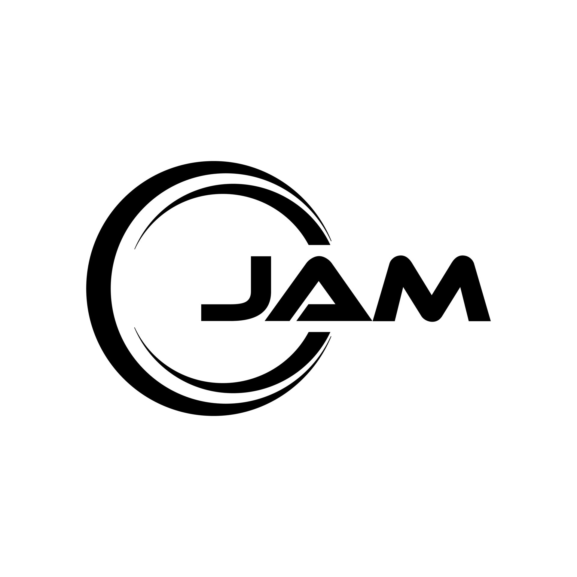 JAM letter logo design with white background in illustrator. Vector