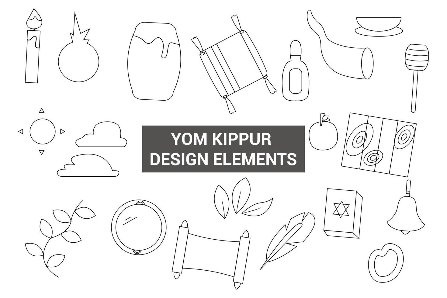 elementos de diseño de yom kipur vector