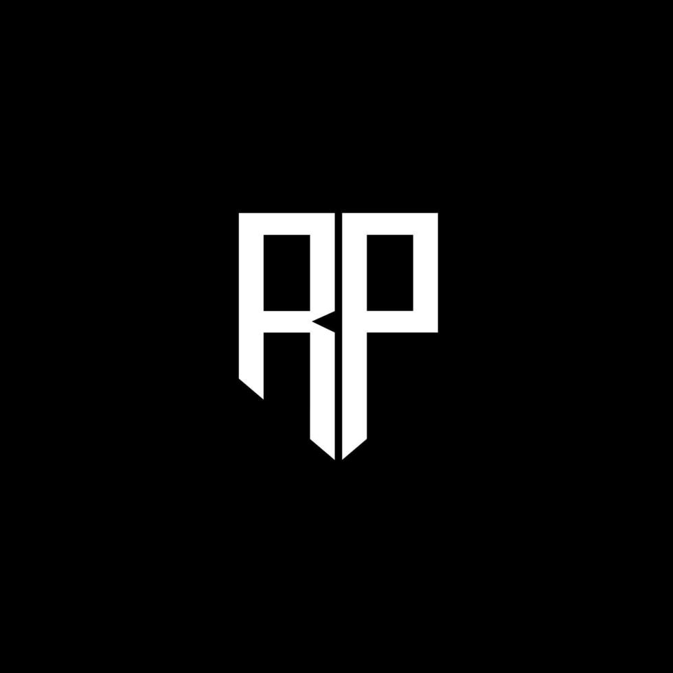 RP letter logo design with black background in illustrator. Vector logo, calligraphy designs for logo, Poster, Invitation, etc.