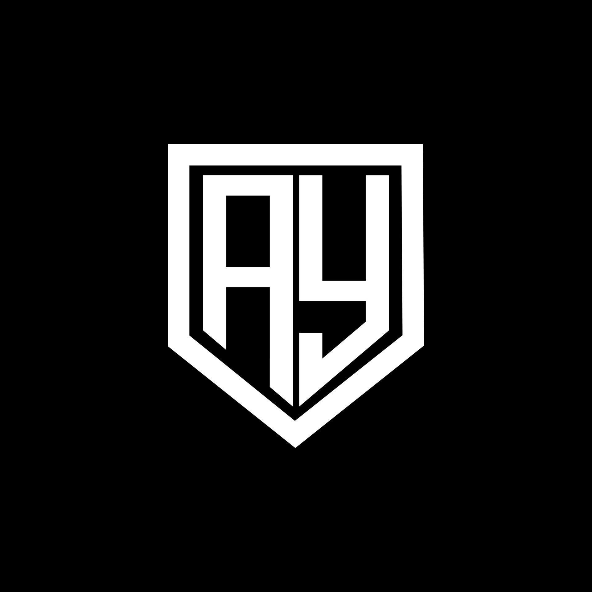 AY letter logo design with black background in illustrator. Vector logo