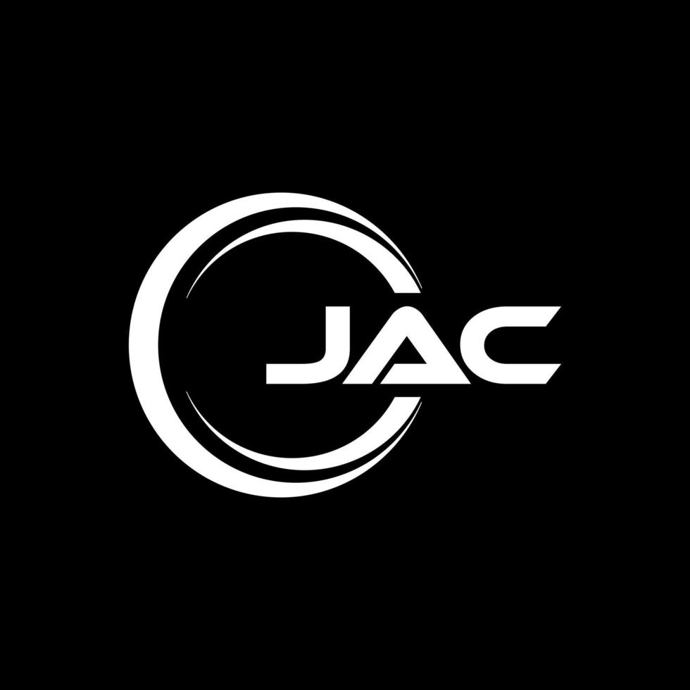 JAC letter logo design with black background in illustrator. Vector logo, calligraphy designs for logo, Poster, Invitation, etc.