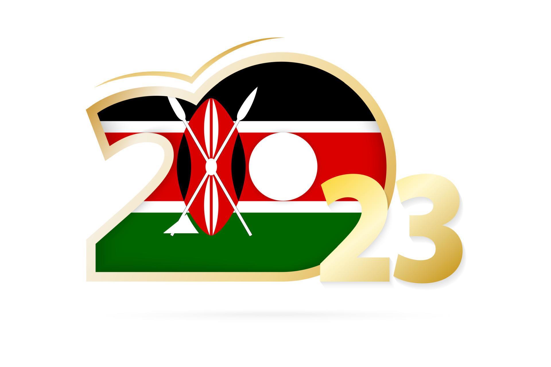Year 2023 with Kenya Flag pattern. 12093864 Vector Art at Vecteezy
