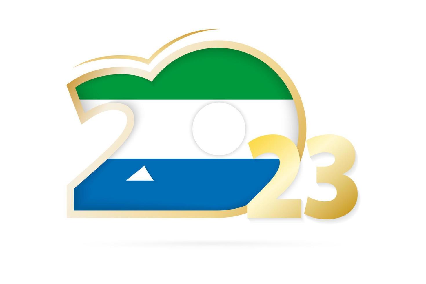 año 2023 con patrón de bandera de sierra leona. vector