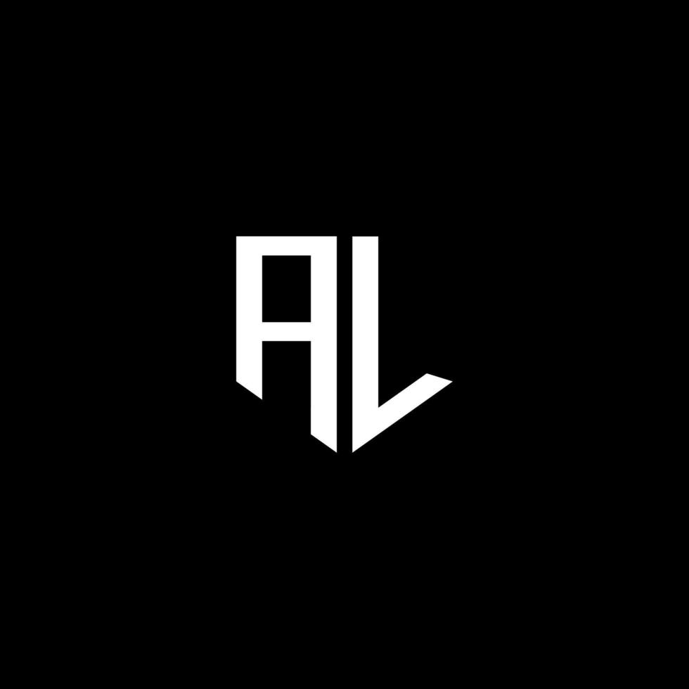 AL letter logo design with black background in illustrator. Vector logo, calligraphy designs for logo, Poster, Invitation, etc.