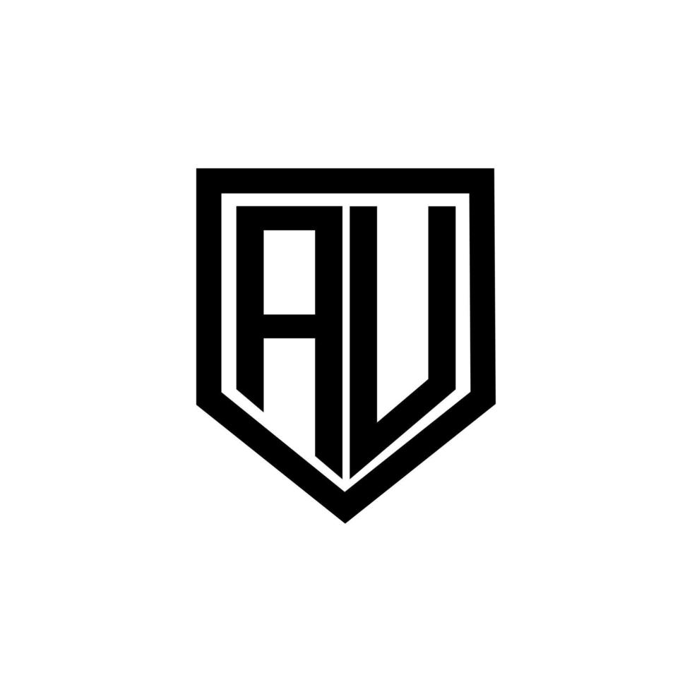 AU letter logo design with white background in illustrator. Vector logo, calligraphy designs for logo, Poster, Invitation, etc.