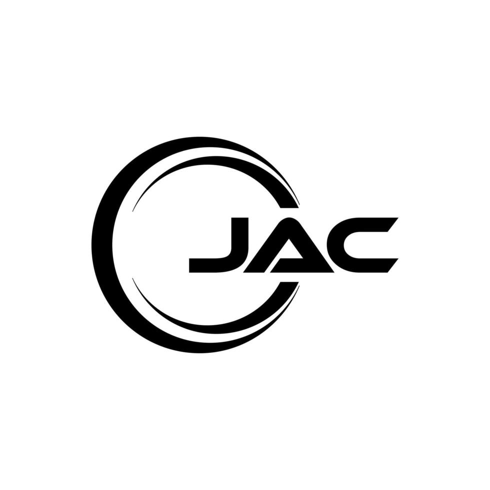 diseño de logotipo de letra jac con fondo blanco en illustrator. logotipo vectorial, diseños de caligrafía para logotipo, afiche, invitación, etc. vector