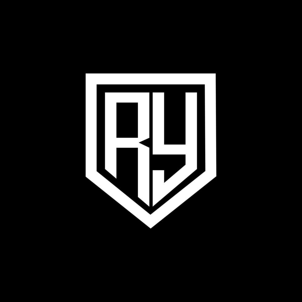 diseño de logotipo de letra ry con fondo negro en illustrator. logotipo vectorial, diseños de caligrafía para logotipo, afiche, invitación, etc. vector