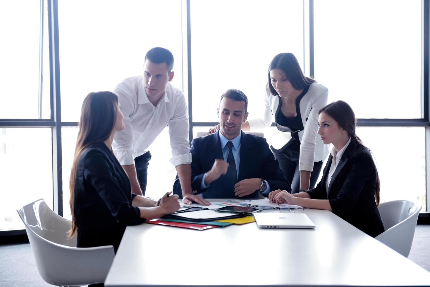 business people group in a meeting at office photo