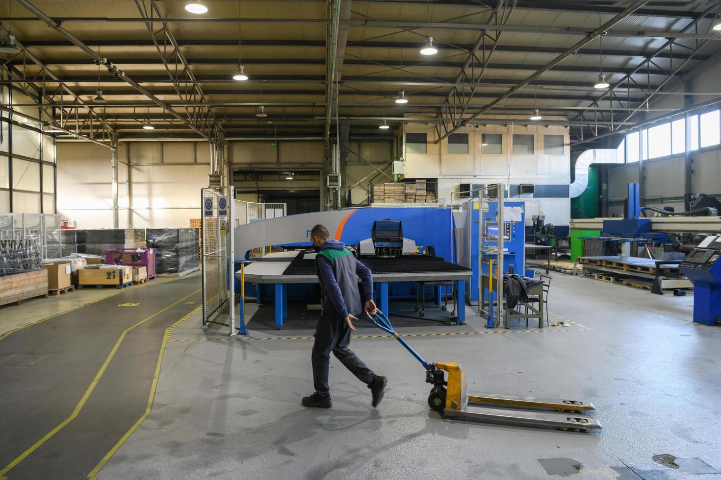 Turkey, 2022 - modern industrial factory for mechanical engineering equipment and machines manufacture of a production hall photo