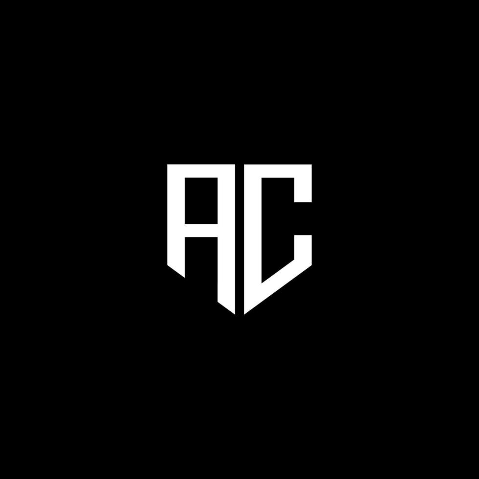 AC letter logo design with black background in illustrator. Vector logo ...