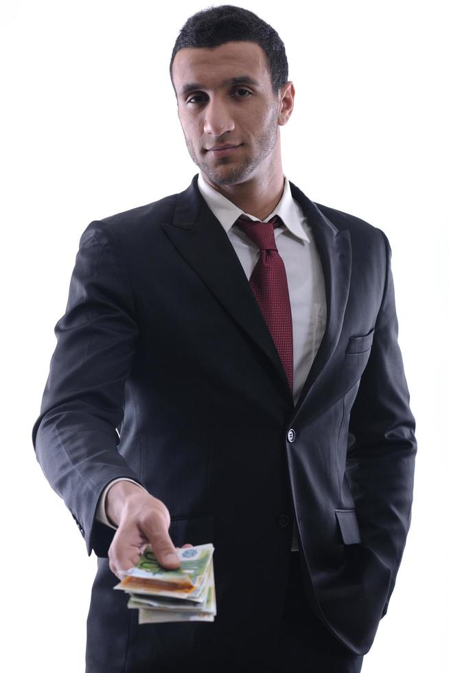 Business man holding money photo