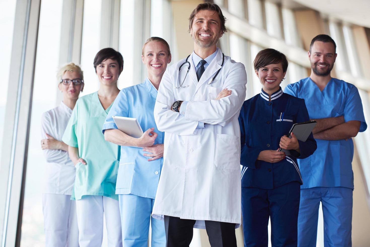 group of medical staff at hospital photo