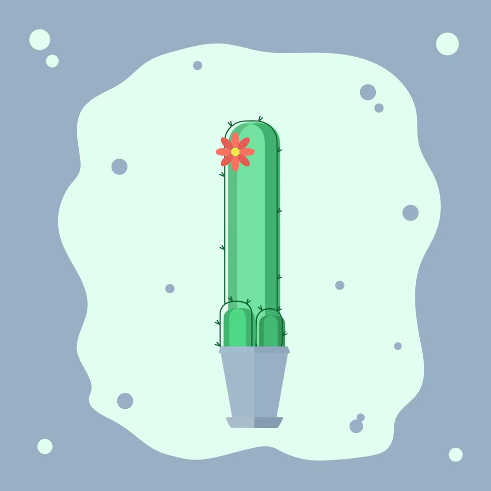 cactus en flor en una maceta vector