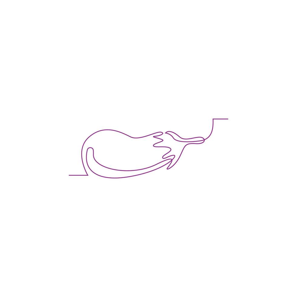 Ilustración de diseño de logotipo de icono de berenjena vector