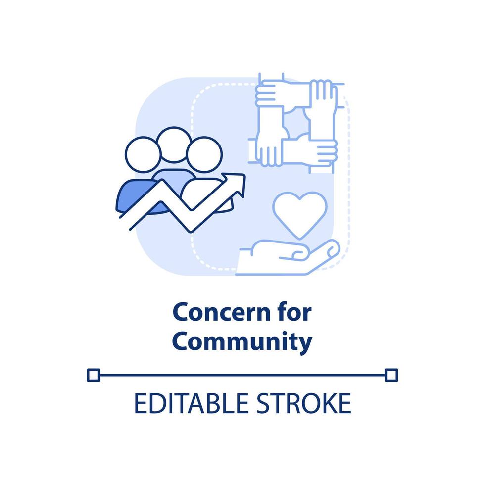 Concern for community light blue concept icon. Cooperative principle abstract idea thin line illustration. Sustainability. Isolated outline drawing. Editable stroke. vector