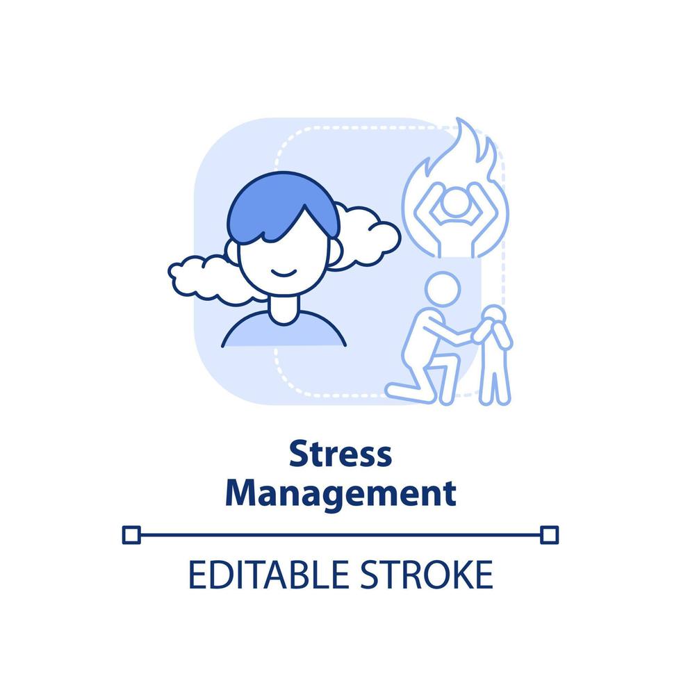Stress management light blue concept icon. Family relationships importance abstract idea thin line illustration. Isolated outline drawing. Editable stroke. vector