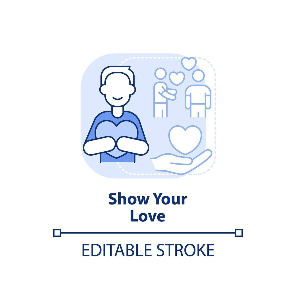 Show your love light blue concept icon. Express appreciation. Positive communication abstract idea thin line illustration. Isolated outline drawing. Editable stroke. vector