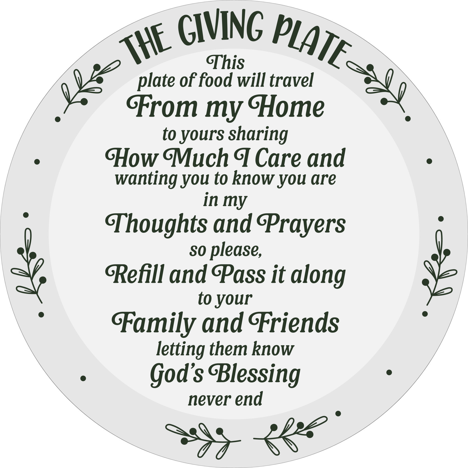 Christmas giving plate tradition vector text design. Enjoy, Refill