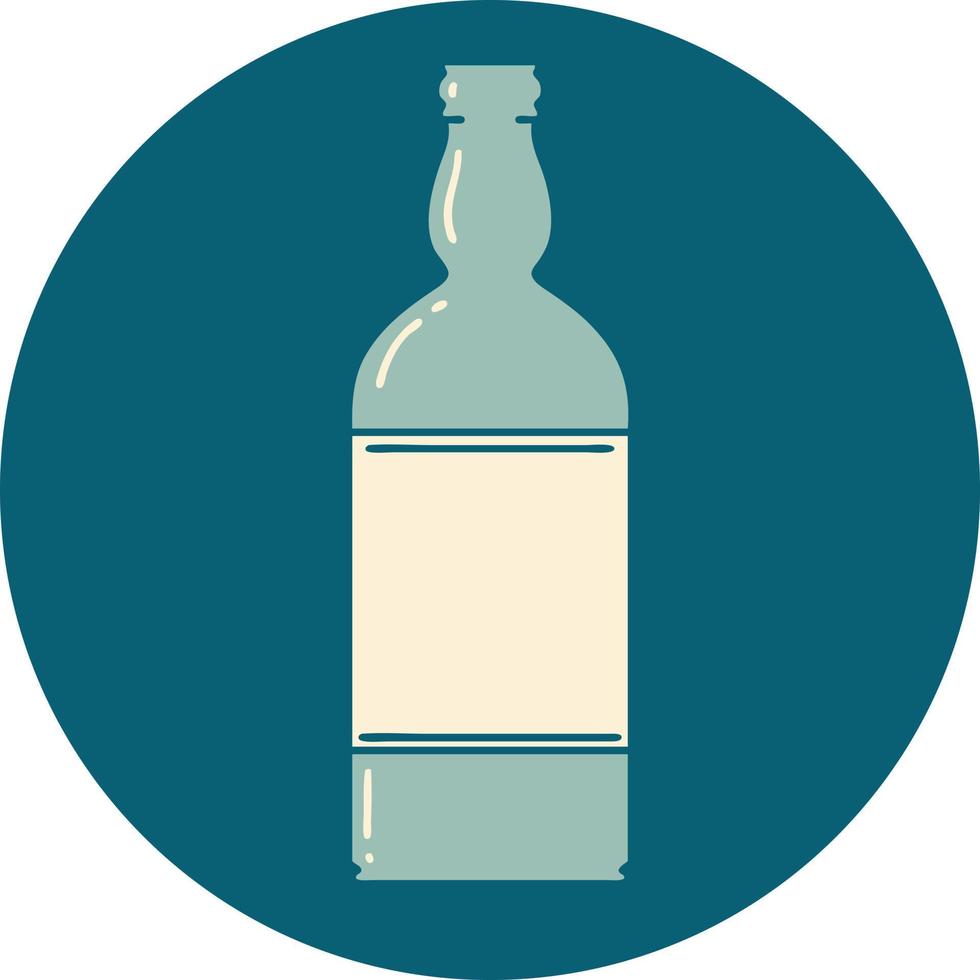 iconic tattoo style image of a bottle vector