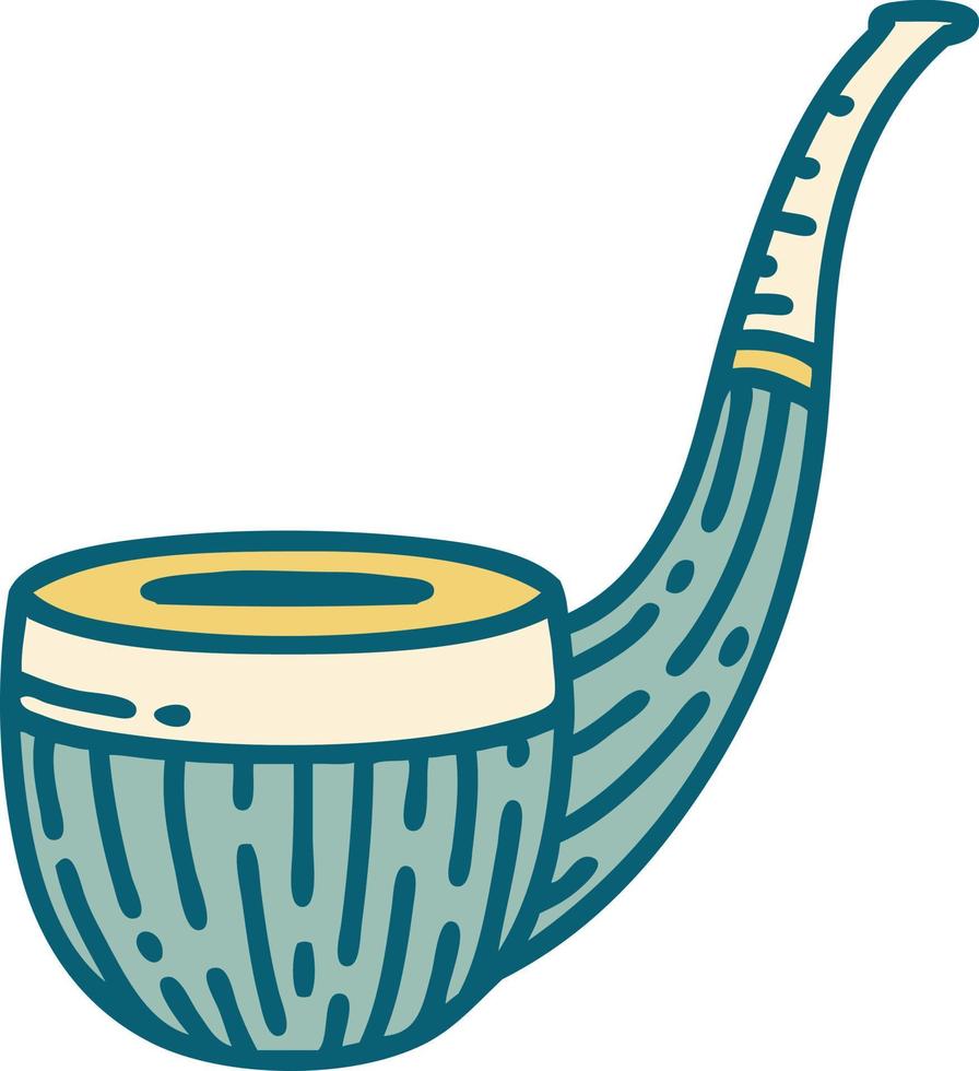 iconic tattoo style image of a smokers pipe vector