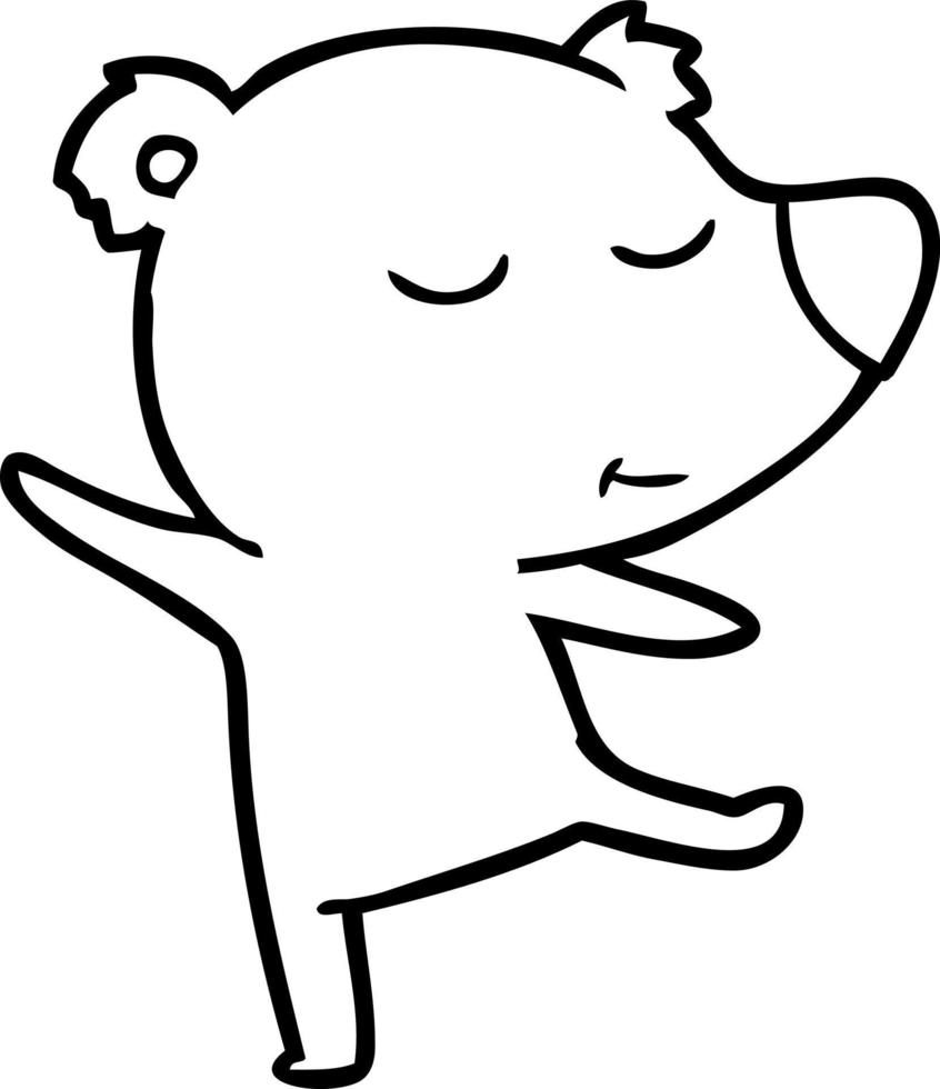 happy cartoon bear dancing vector