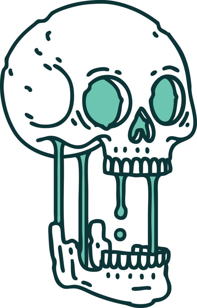 imagen icónica de estilo tatuaje de una calavera vector