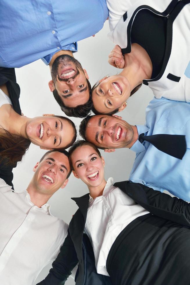 business people group joining hands photo