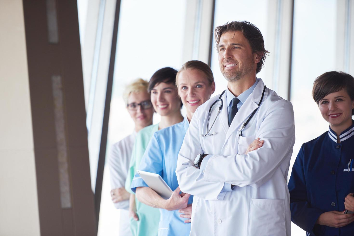 group of medical staff at hospital photo