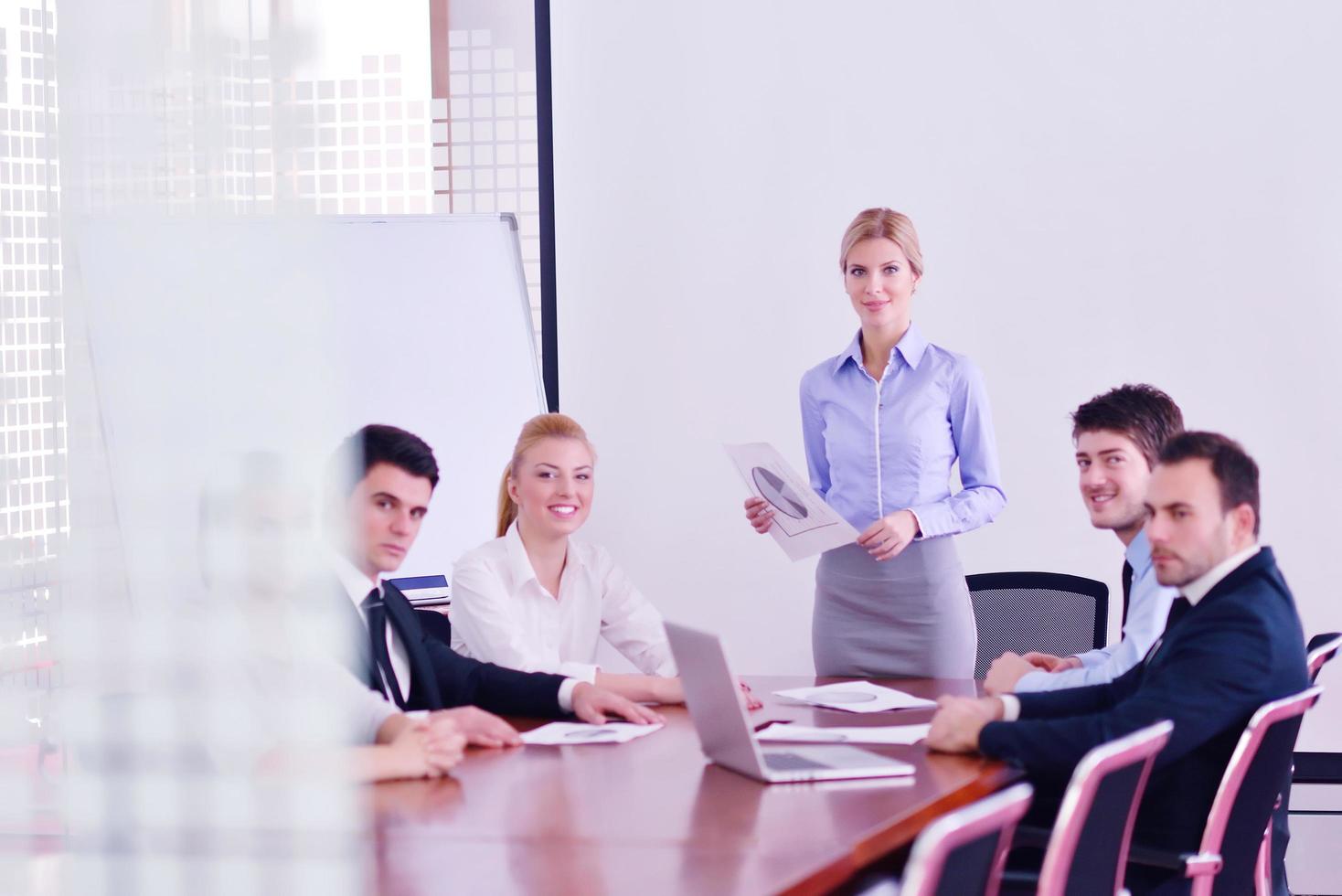 business people in a meeting at office photo