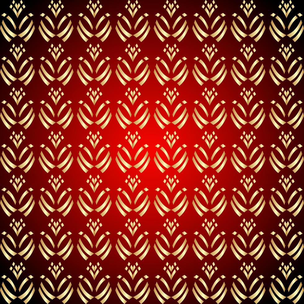 Flower red golden pattern premium vector