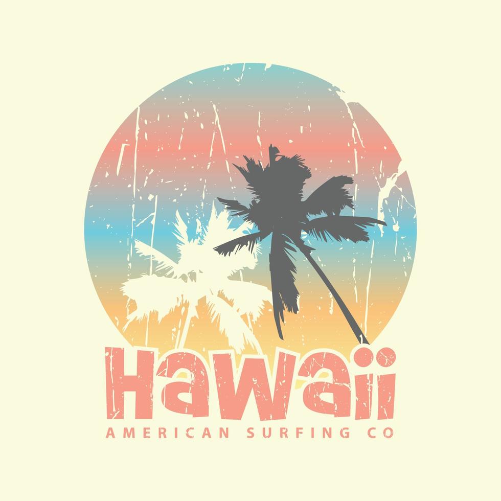 tipografía de ilustración de hawaii. perfecto para el diseño de camisetas vector