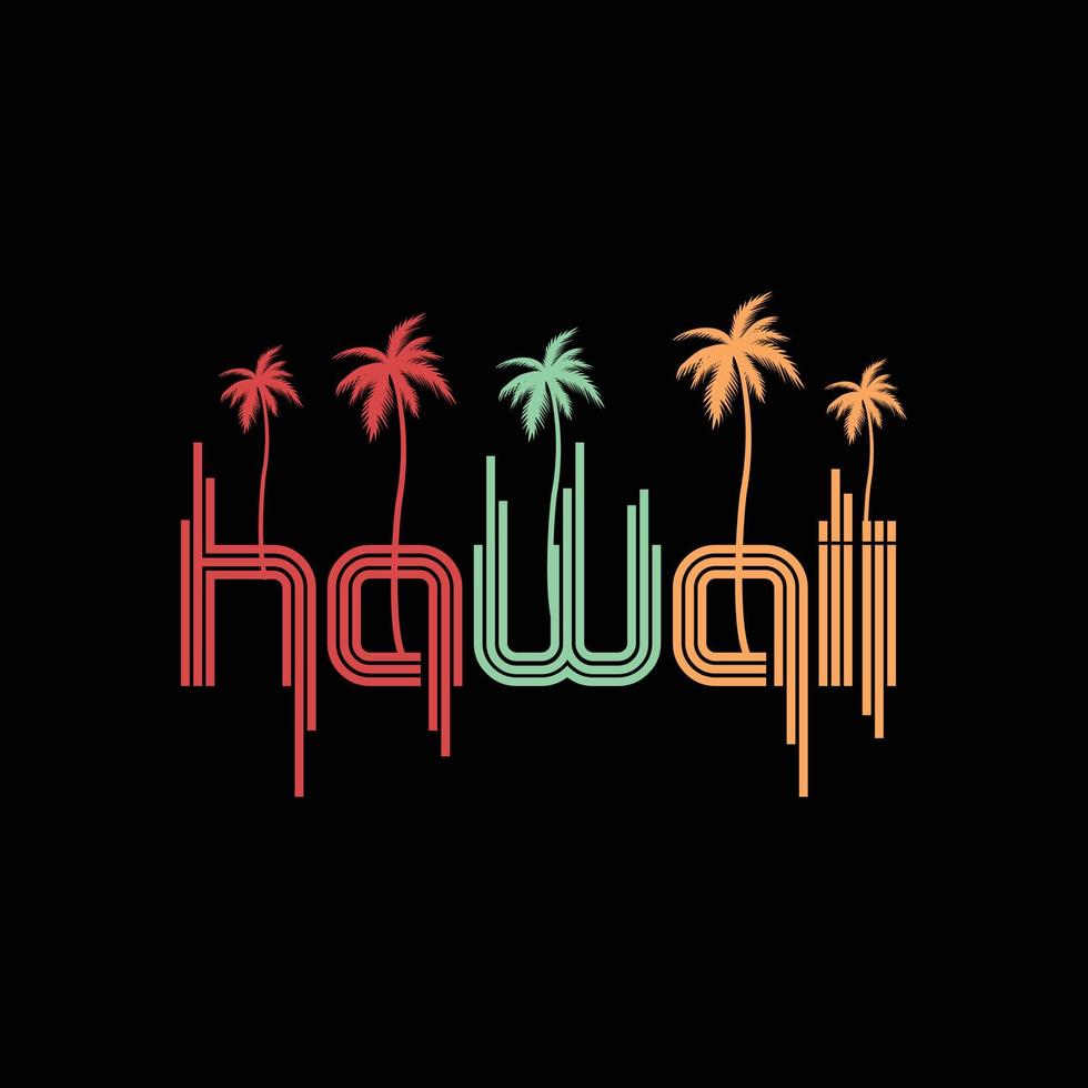 Hawaii illustration typography. perfect for t shirt design vector